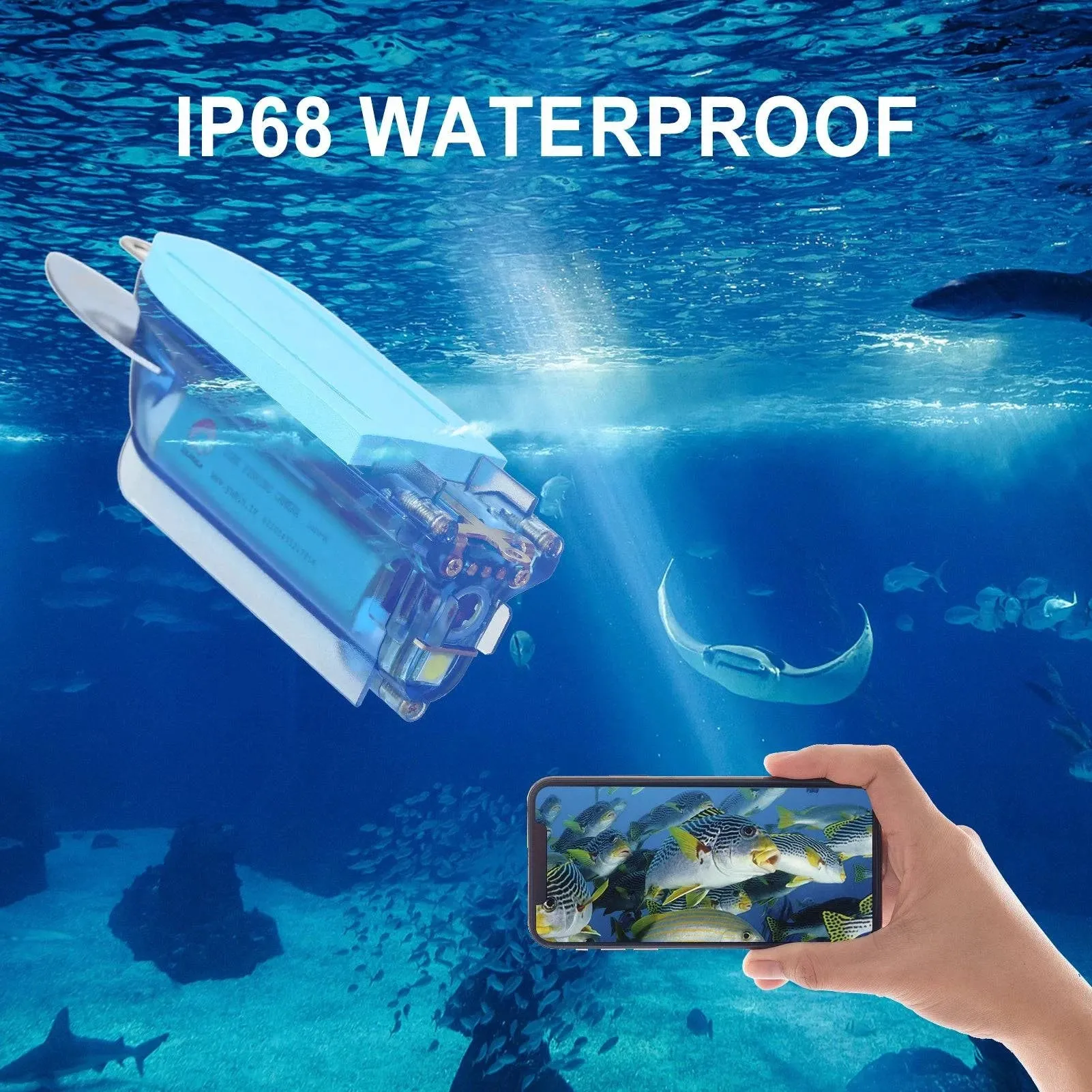 1080P Wireless Underwater Fishing Camera Wi-Fi Fish Finder Video Camera with Loop Recording APP Remote Control for Boat Fishing