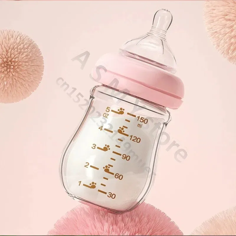 120ML150ML Anti-colic Bottle/Newborn Baby Glass Bottle/Anti-Choking Nursery Bottle/BPA Free/0-3 Months Baby Use