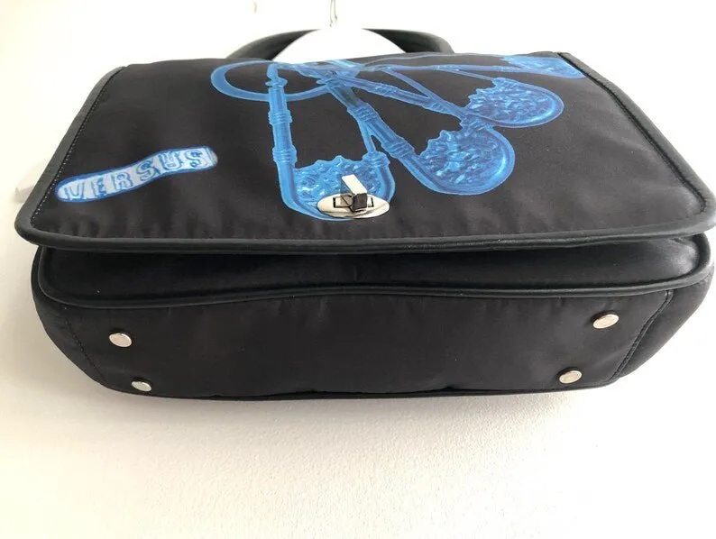 1990s Versace Versus Nylon Medusa Clutch Bag