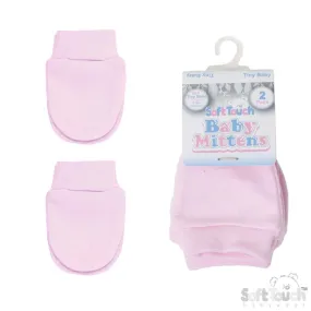 2 PR SET PINK TB SCRATCH MITTENS (PK6) PRP115-P