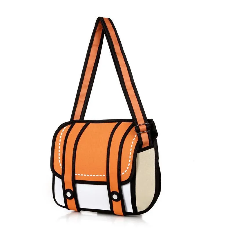 2D Cartoon Messenger Bag