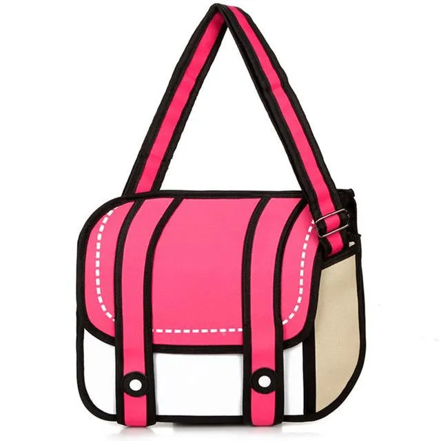 2D Cartoon Messenger Bag