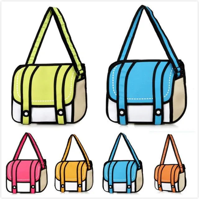 2D Cartoon Messenger Bag