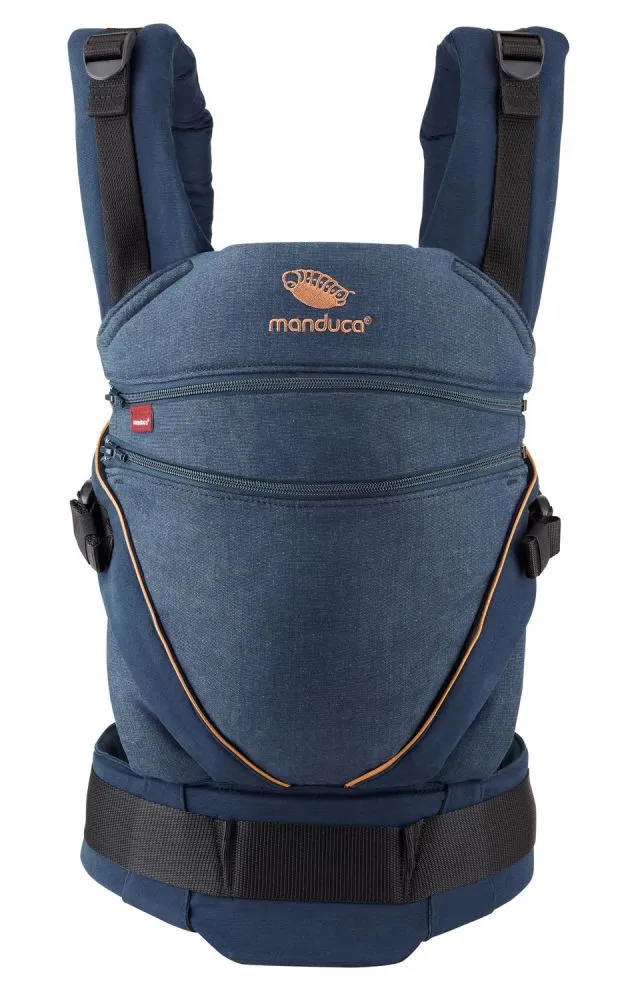 [3 Years Local Warranty] Manduca XT Organic Cotton Baby & Toddler Carrier - Denim Blue Toffee