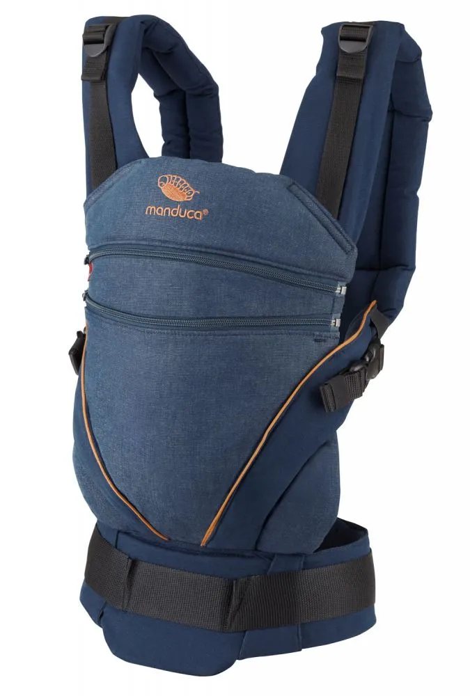 [3 Years Local Warranty] Manduca XT Organic Cotton Baby & Toddler Carrier - Denim Blue Toffee