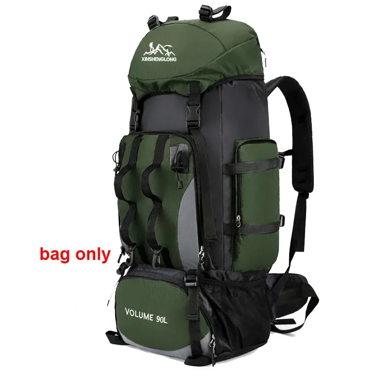 90L Waterproof Backpack Rucksack Large Capacity Sports Bag Camping Equipment