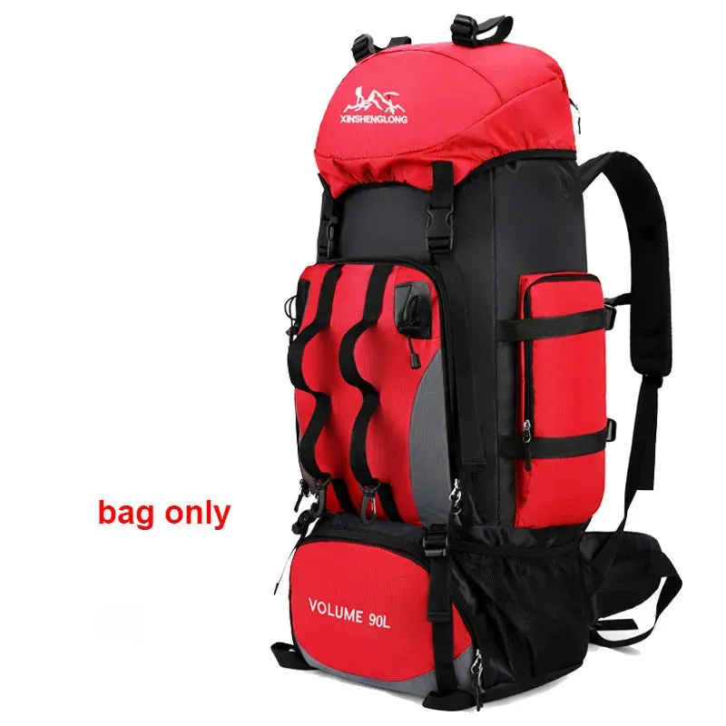 90L Waterproof Backpack Rucksack Large Capacity Sports Bag Camping Equipment