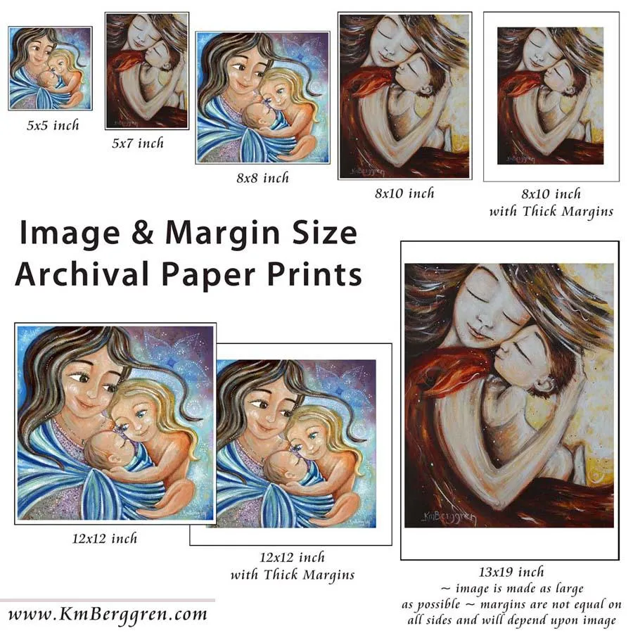 Admiration - Custom Hair & Eye Color with an Embellished Print - Dad, Mom, 2 Kids Art Print