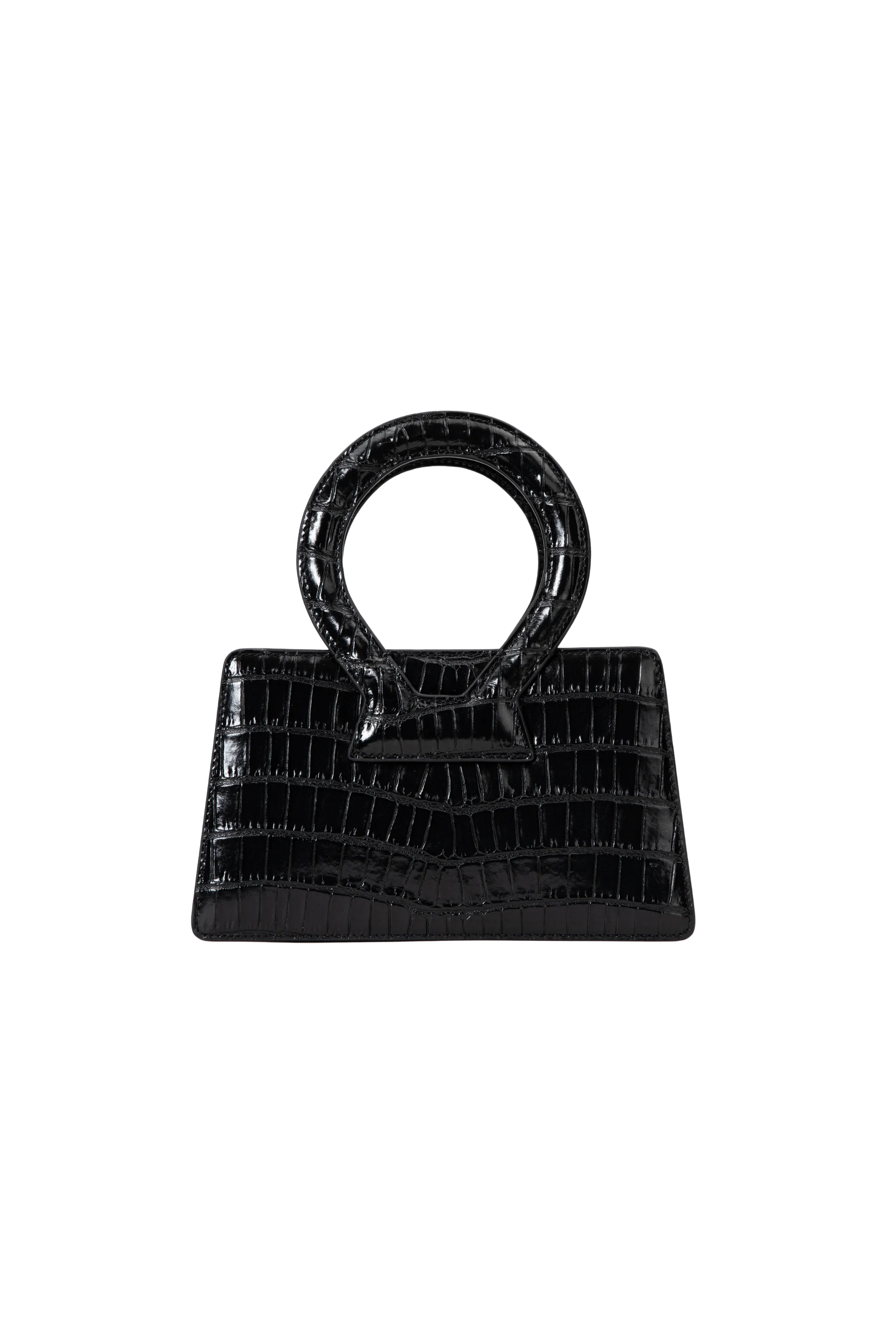 Ana Small Black Croc Bag