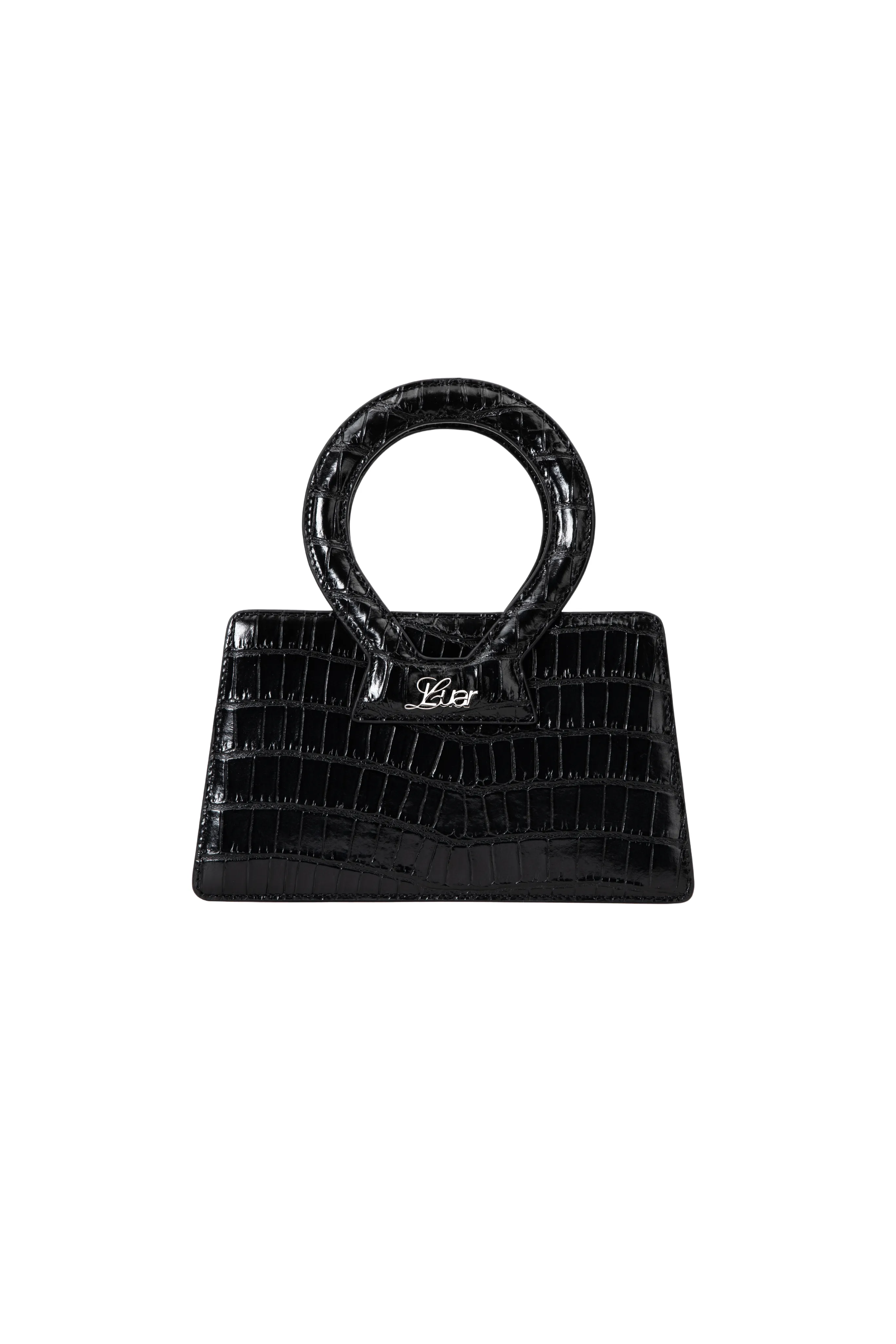 Ana Small Black Croc Bag