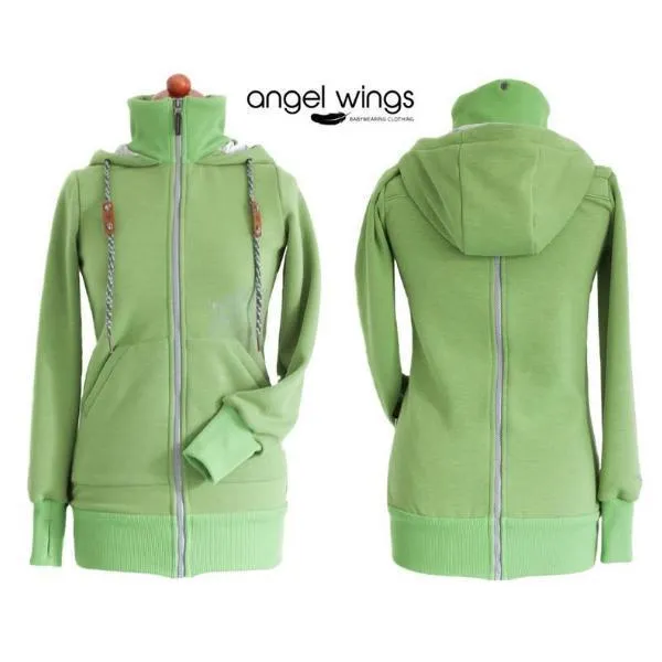 Angel Wings Babywearing Hoodie Green