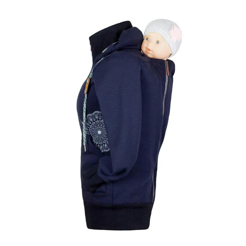 Angel Wings Babywearing Hoodie Navy Blue