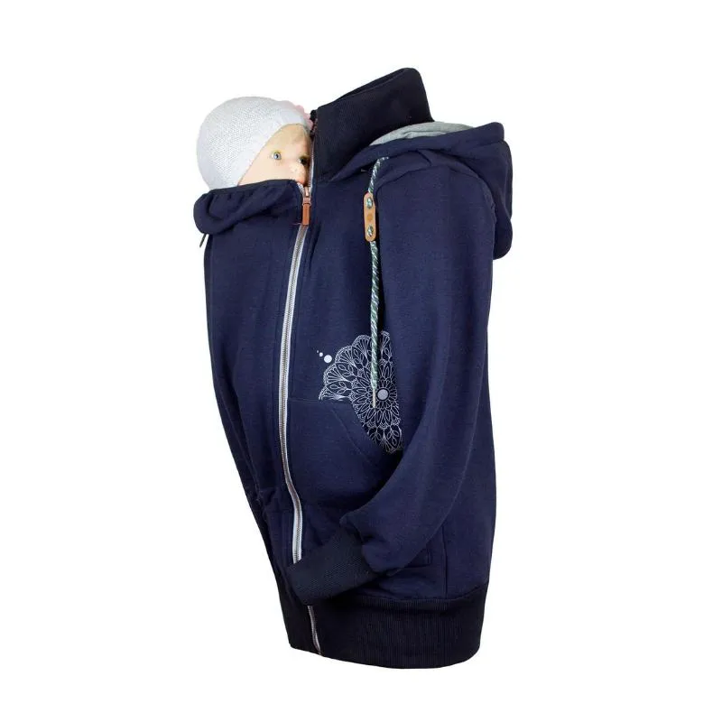 Angel Wings Babywearing Hoodie Navy Blue