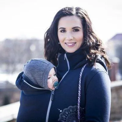 Angel Wings Babywearing Hoodie Navy Blue