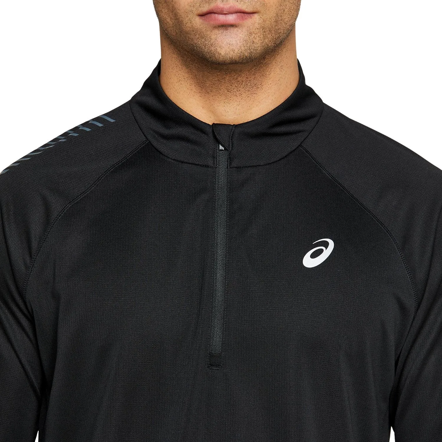 Asics Men&#x27;s Icon LS 1/2 Zip Performance Black/Carrier Grey | Buy Asics Men&#x27;s Icon LS 1/2 Zip Performance Black/Carrier Grey here | Outnorth