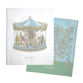 Atelier Choux Reversible Quilt Bloom Blue / Carousel Blue