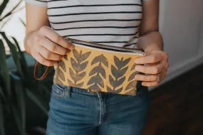 Athens Folded Clutch- Mustard