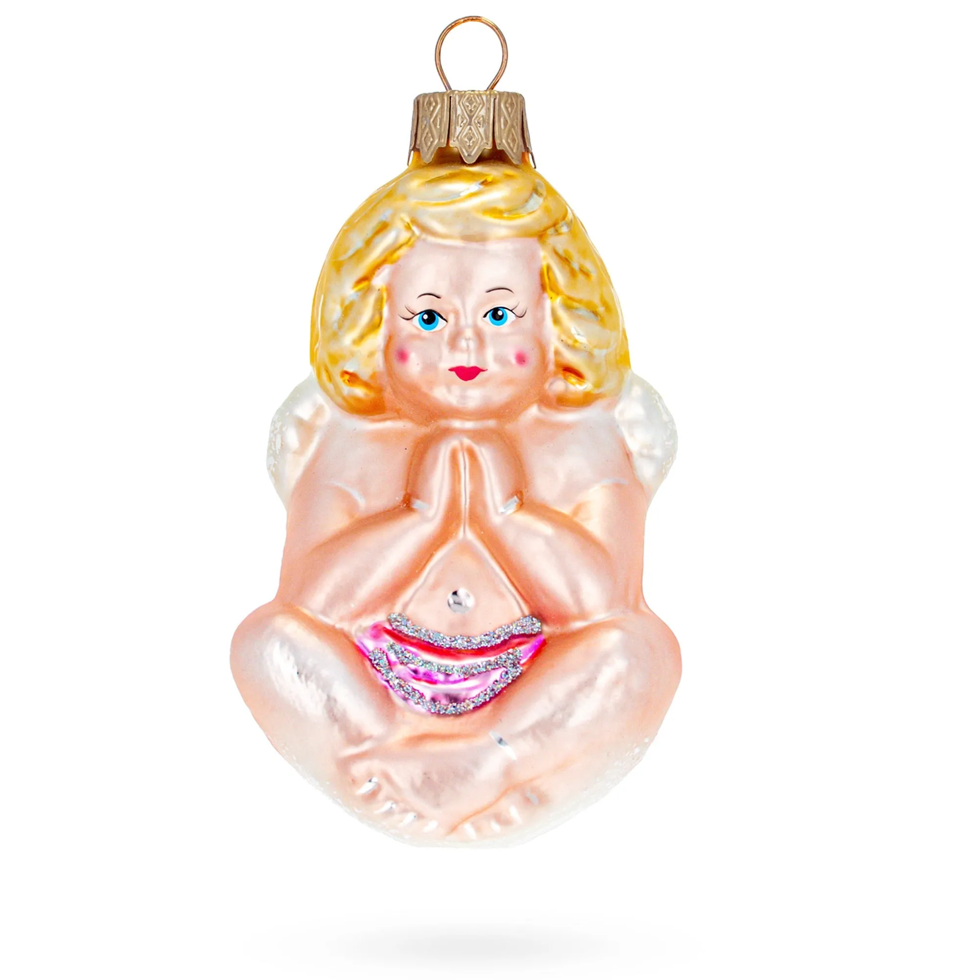 Baby Angel Glass Christmas Ornament