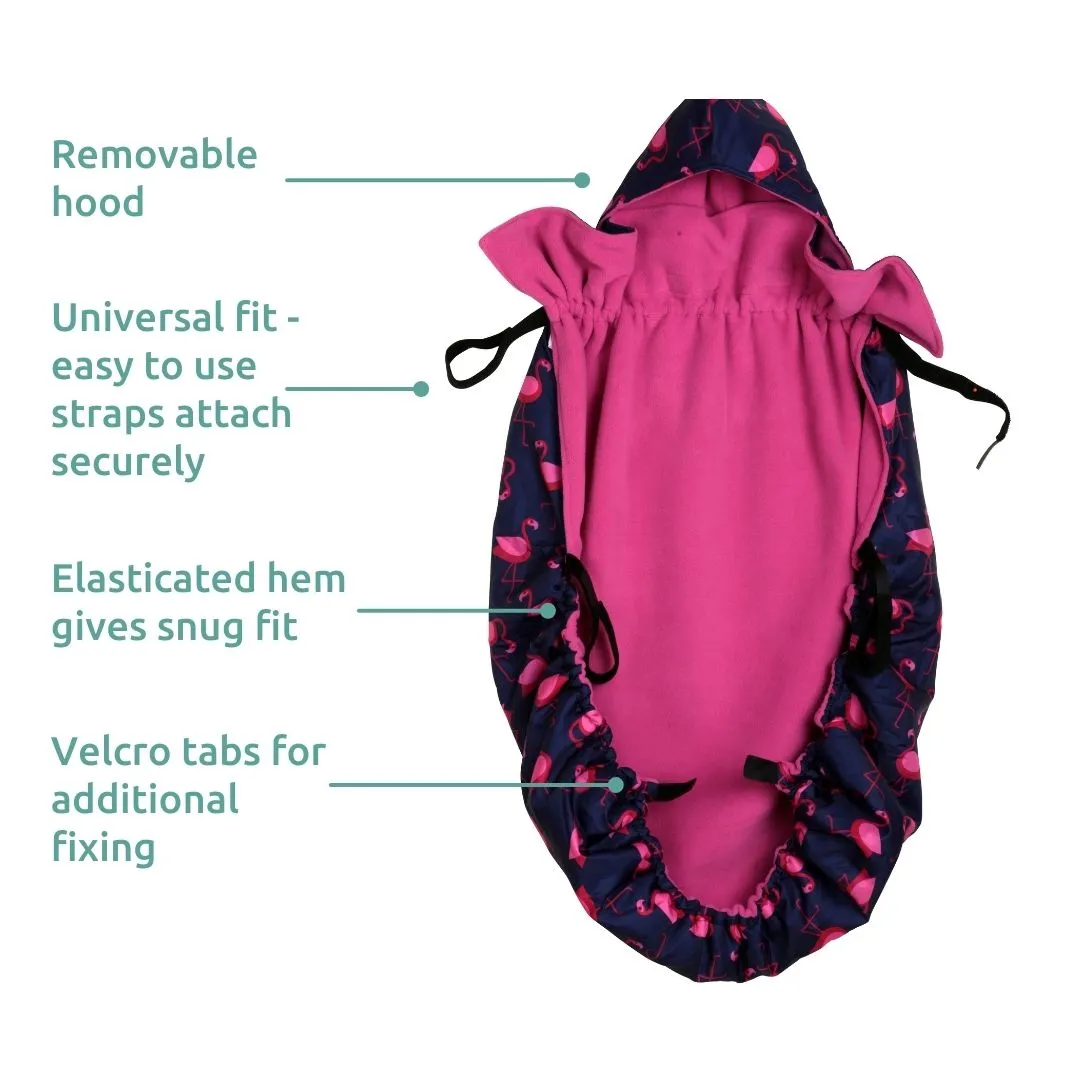 BabyWearing Fleece-lined Cover - TEAL SEAGULLS