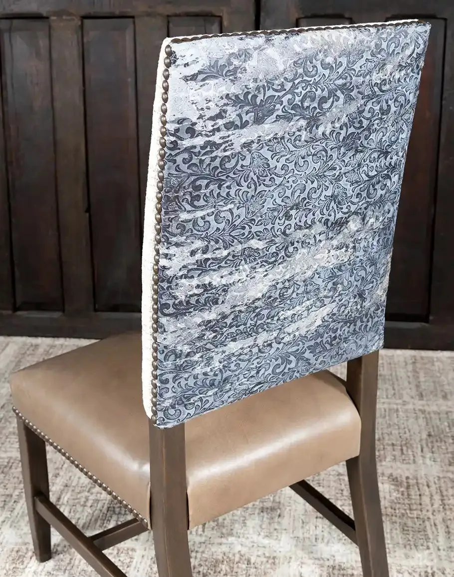 Baltic Leather and Tweed Western Dining Chair