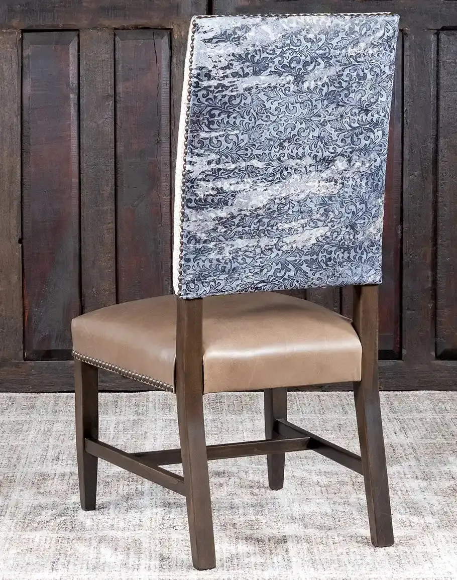 Baltic Leather and Tweed Western Dining Chair