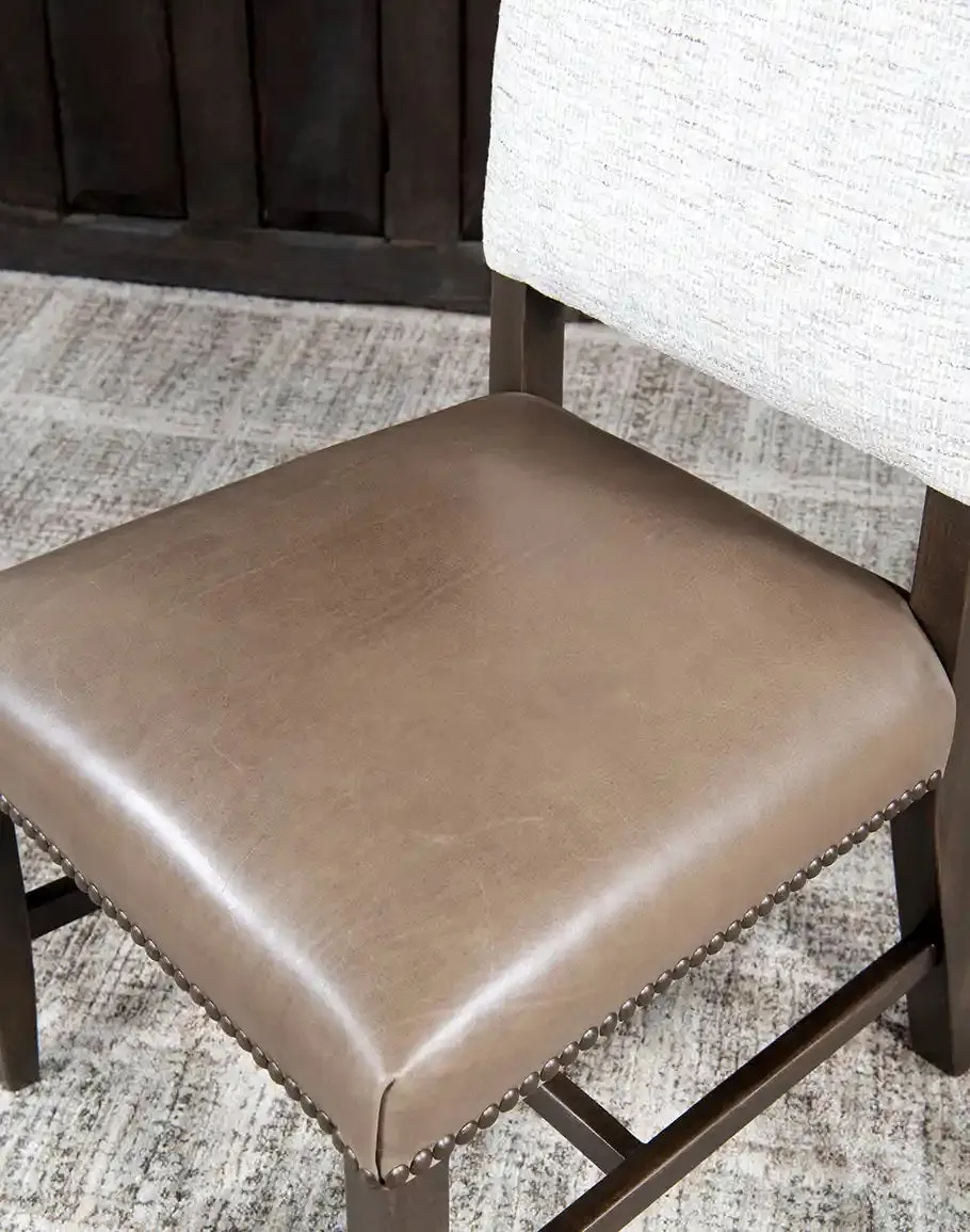 Baltic Leather and Tweed Western Dining Chair