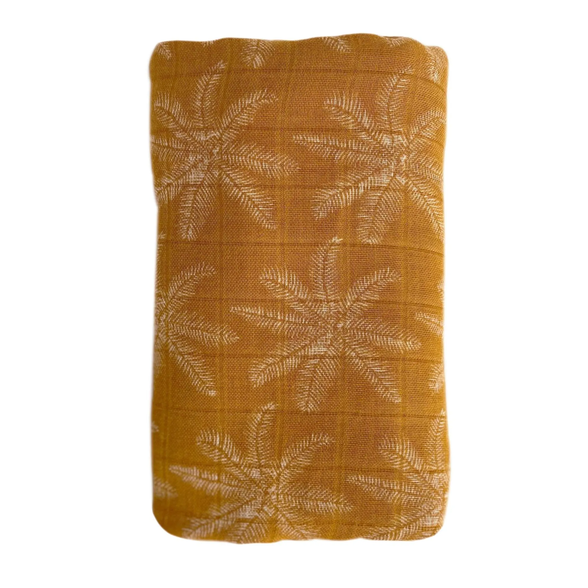 Bamboo   Cotton Muslin Swaddle Wrap | Ginger - Palm Print