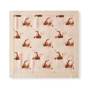 Bamboo Two Layer Muslin Mini Lovey - Floral Fox