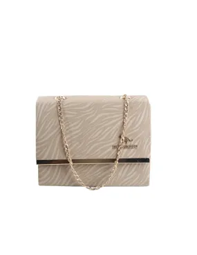 Beige Clutch with Metallic Accents