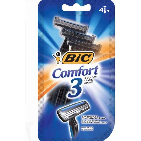 BIC Comfort 3 Disposable Razor, Men, 4-Count