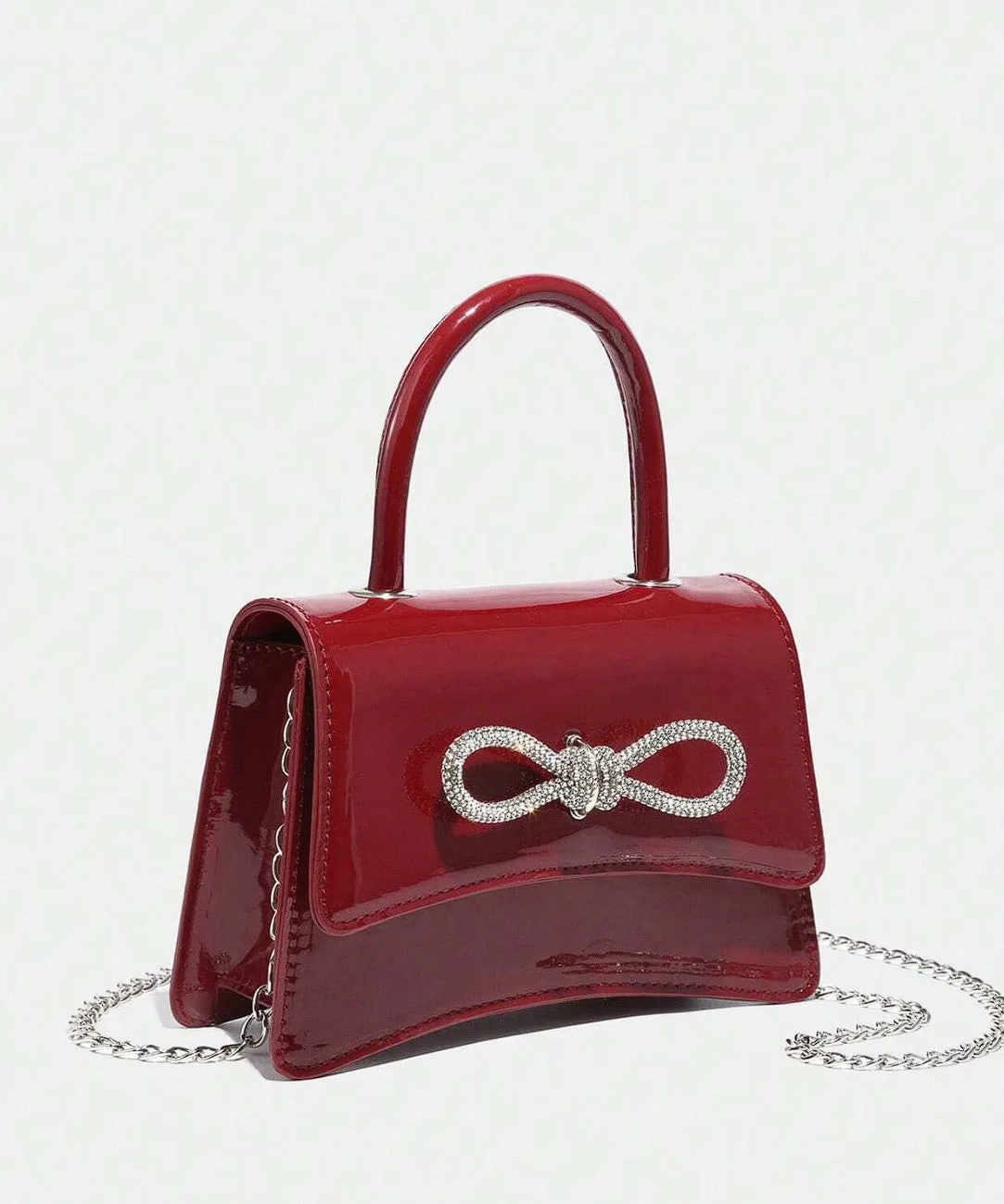 Billie Mini Bow Bag Patent Burgundy