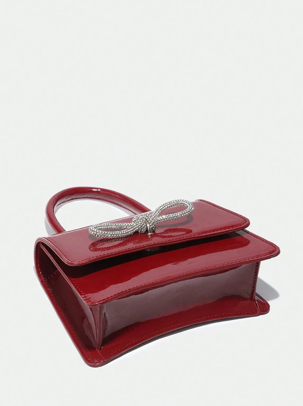 Billie Mini Bow Bag Patent Burgundy