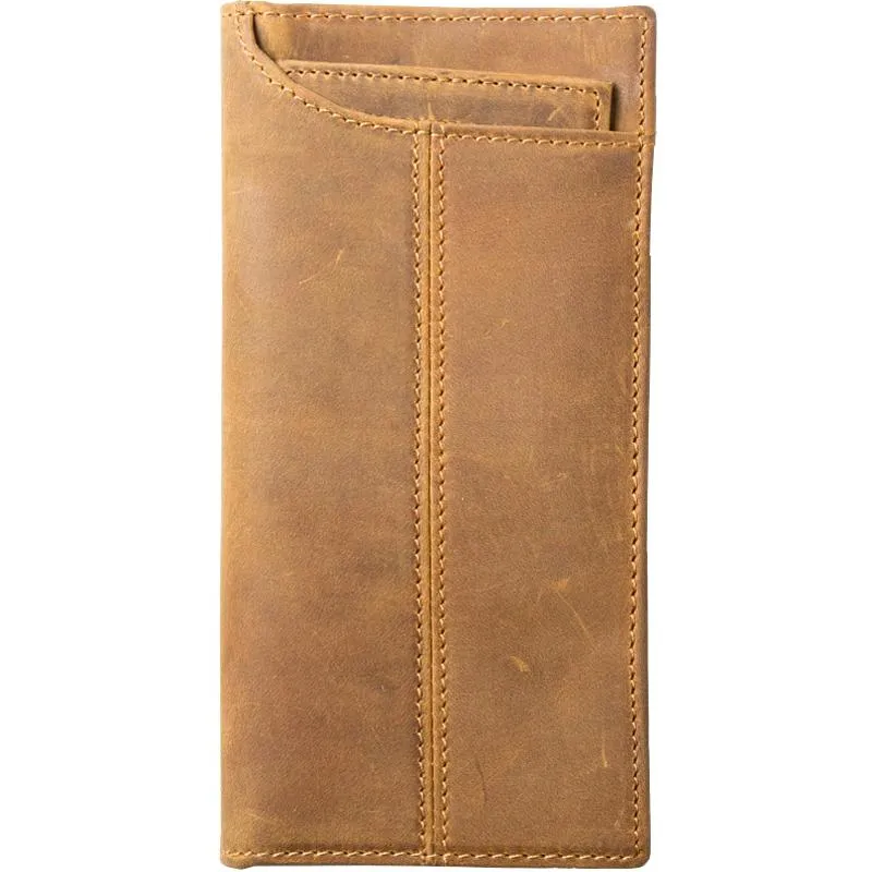 Black Cool Leather Mens Long Wallet Brown Long Wallet Vintage Bifold Long Wallet for Men