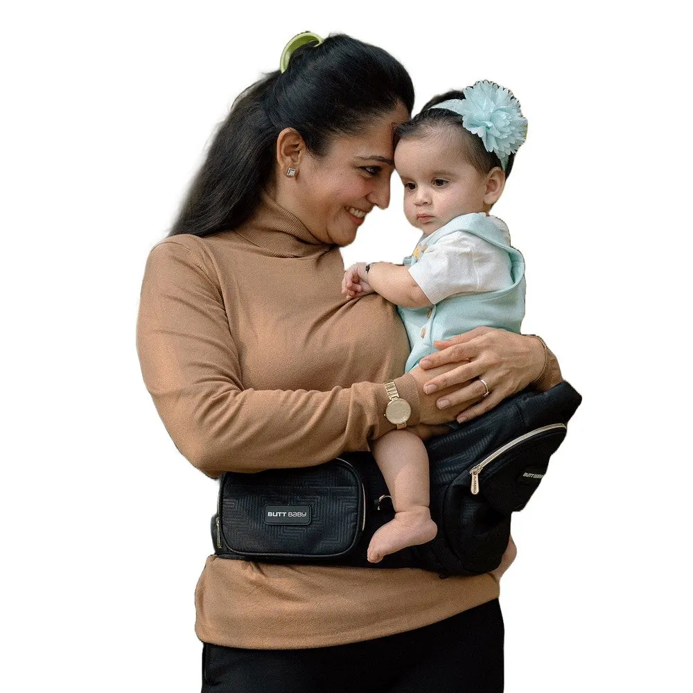 Black Gold Baby Carrier With Hip Seat