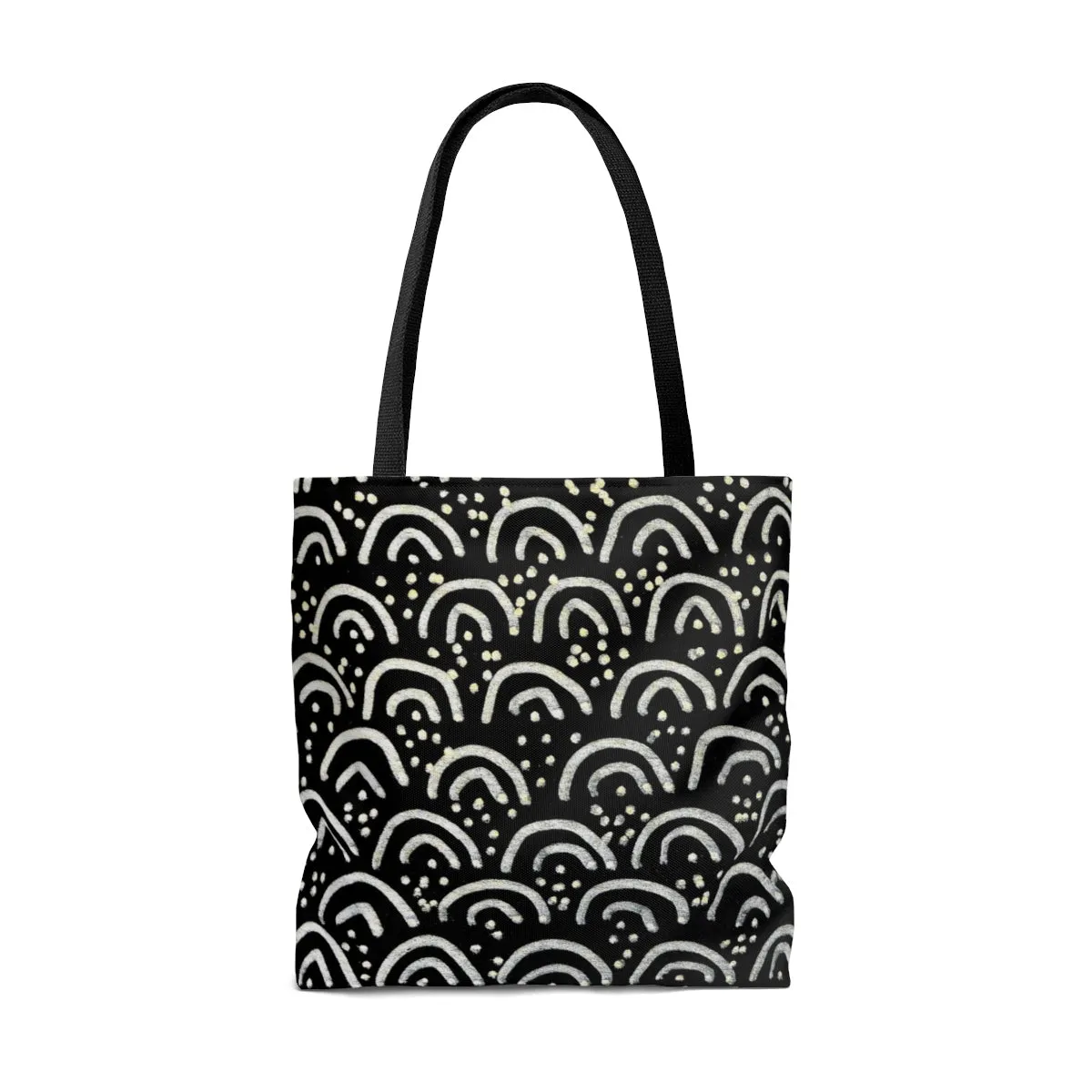 Black Mermaid Tote Bag, Designer S, M, L Size Market Grocery Square Bag - Made in USA