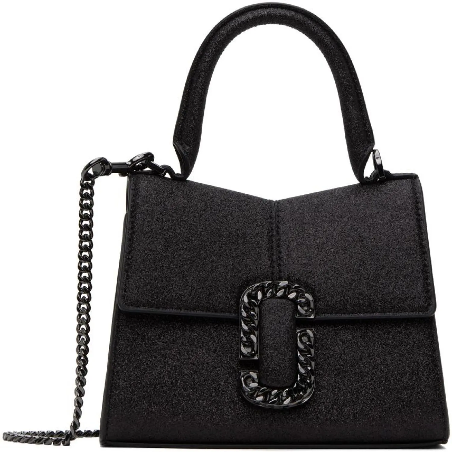 Black 'The Galactic Glitter St. Marc Mini' Top Handle Bag