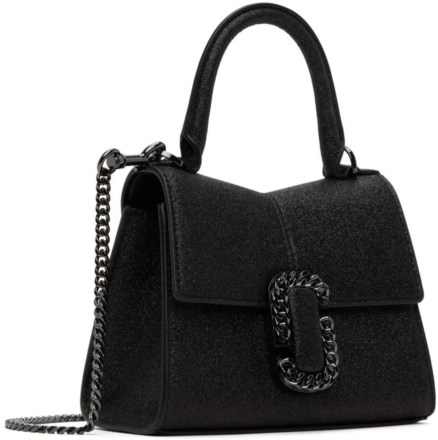 Black 'The Galactic Glitter St. Marc Mini' Top Handle Bag