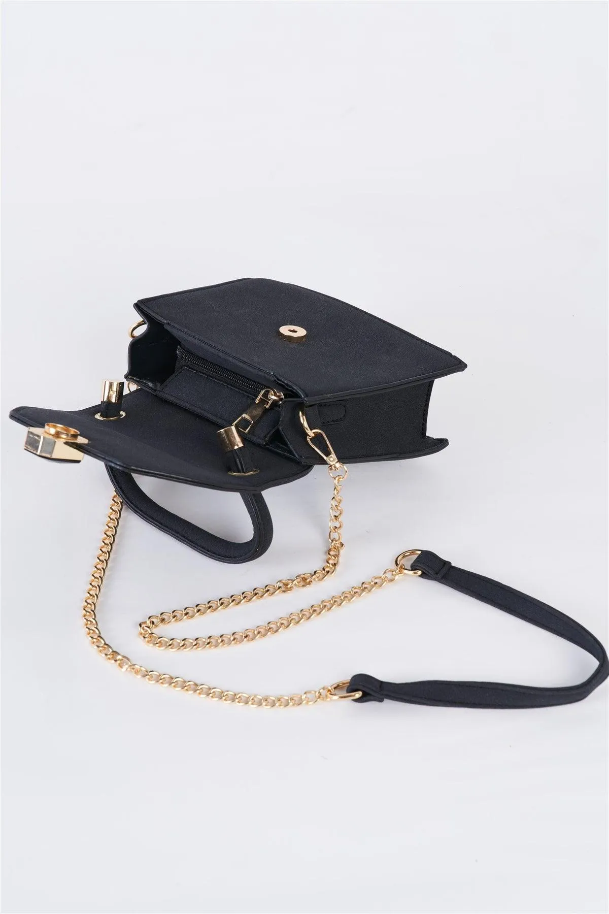 Black Vintage Inspired Purse With Gem Closure Detail /1 Bag