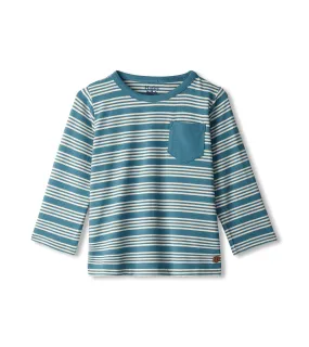 Bluestone Striped Long Sleeve Bamboo Tee