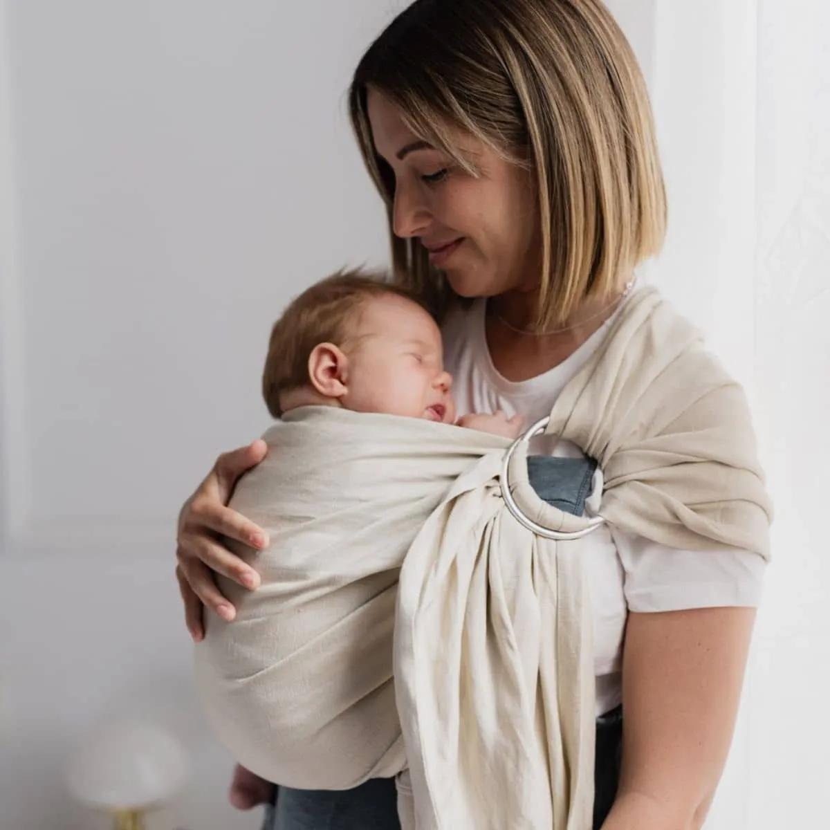 Boba Linen Ring Sling - Pampas