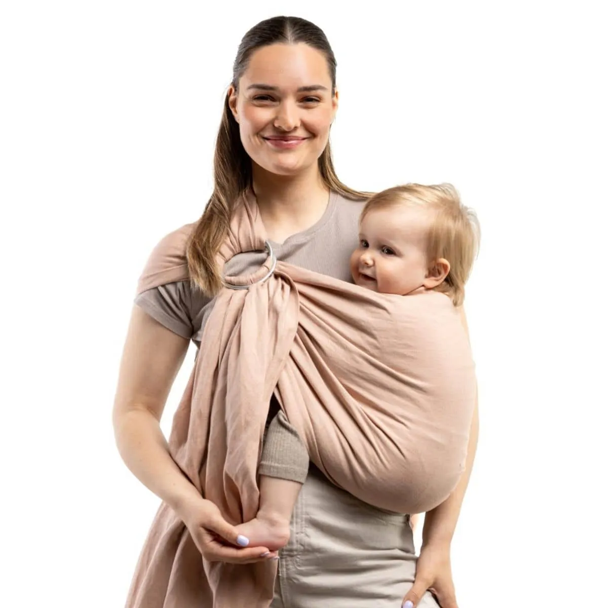 Boba Linen Ring Sling - Peony