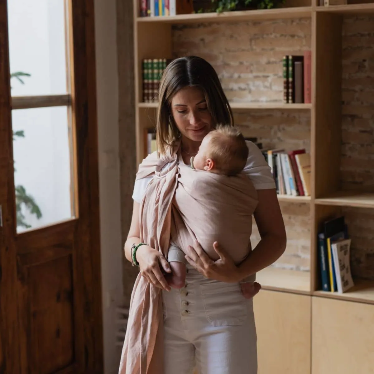 Boba Linen Ring Sling - Peony