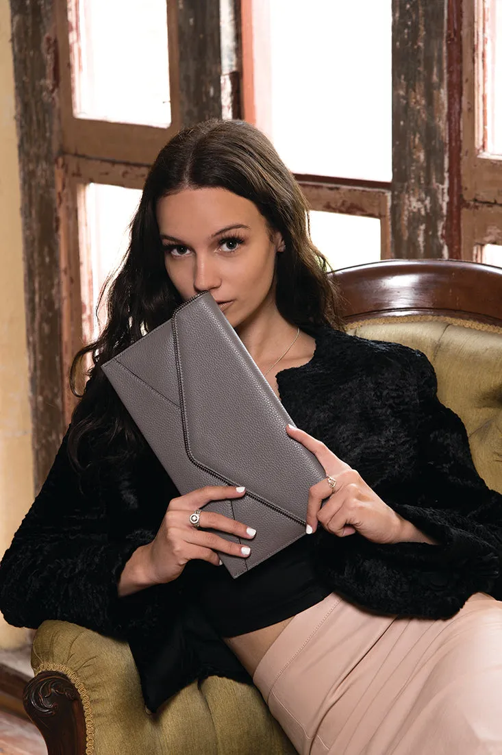 CASTLECRAG - Grey Genuine leather Clutch