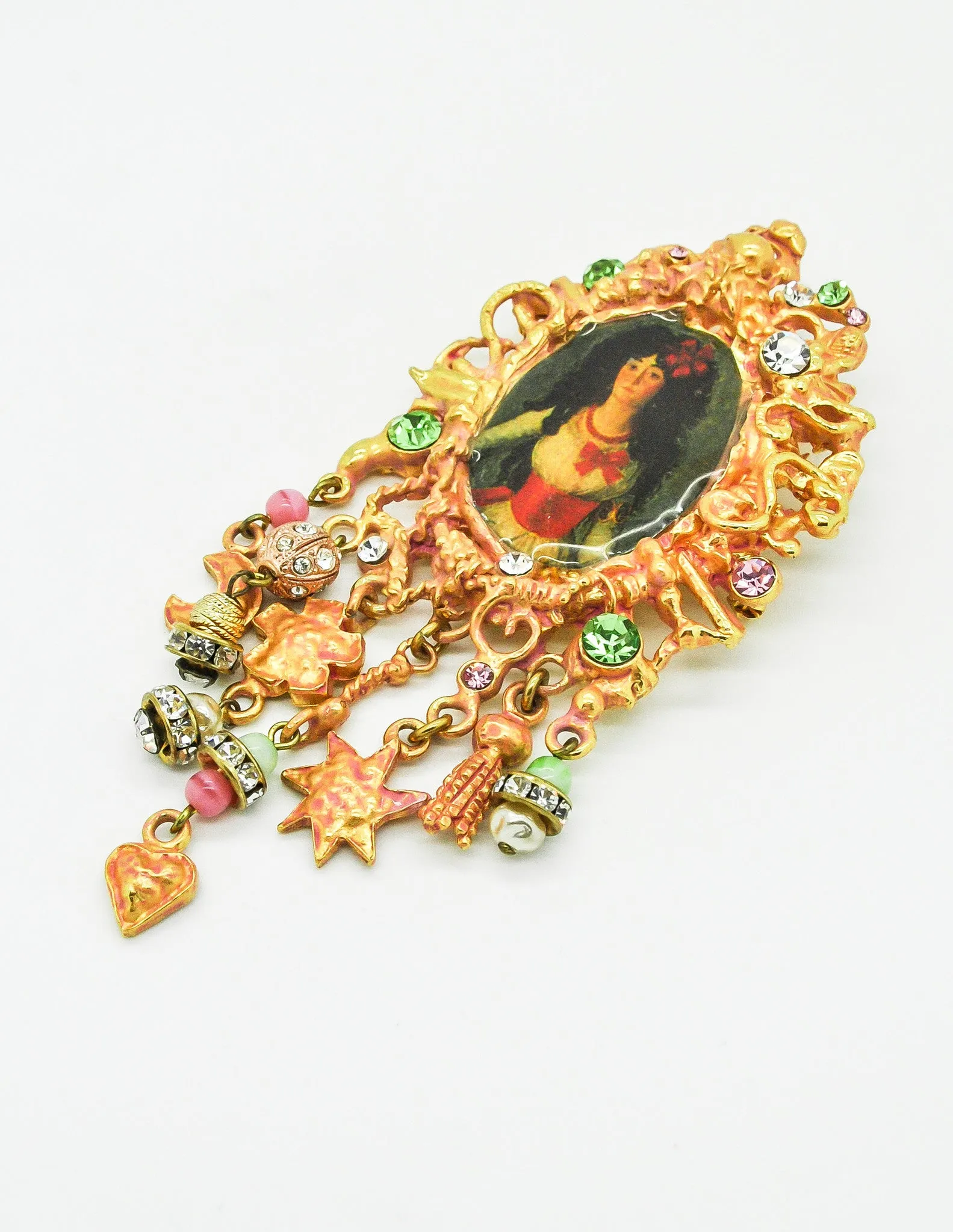 Christian Lacroix Vintage Antique-Inspired Cameo Charm Brooch