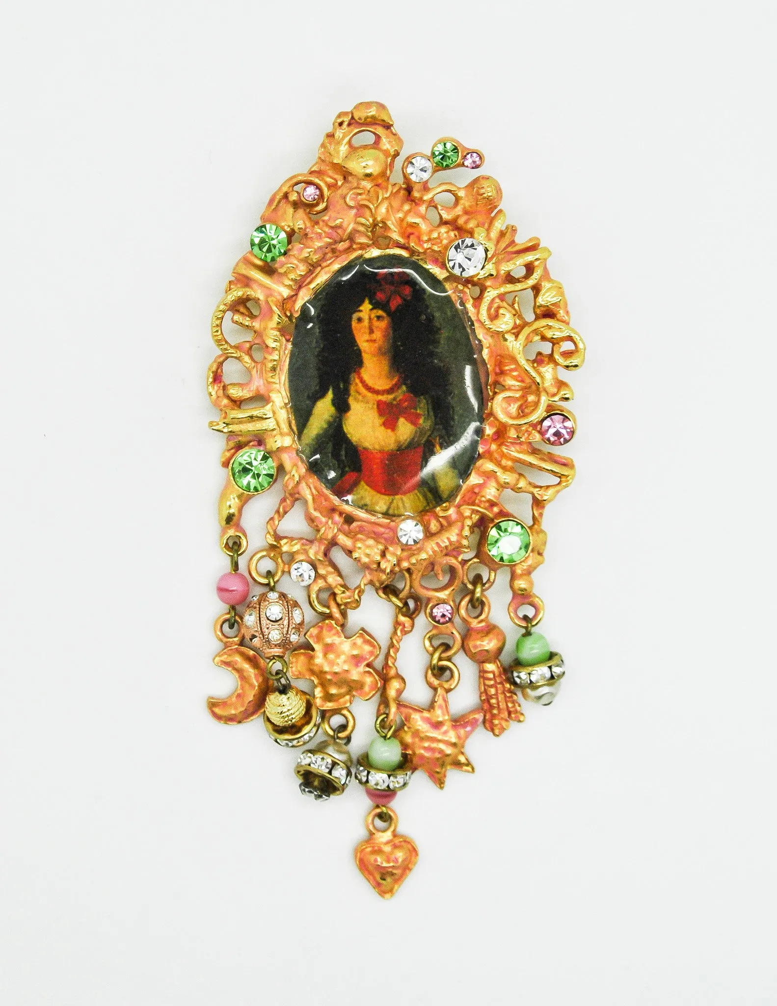 Christian Lacroix Vintage Antique-Inspired Cameo Charm Brooch