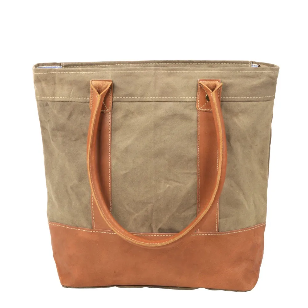 Clea Ray Plain Canvas Tote with Leather