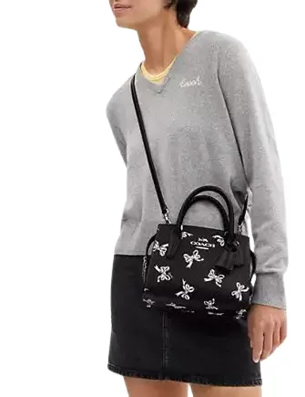 Coach Andrea Carryall Bag With Bow Print