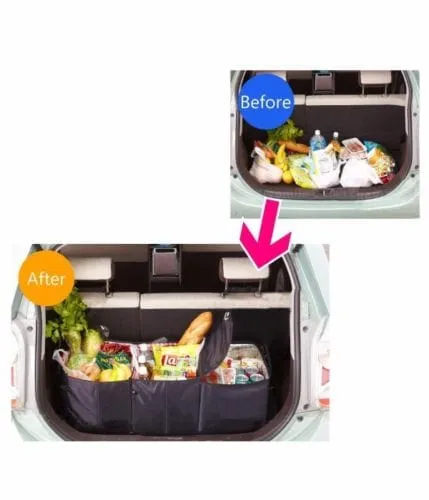 Collapsible Car Trunk Organiser with Cooler Bag