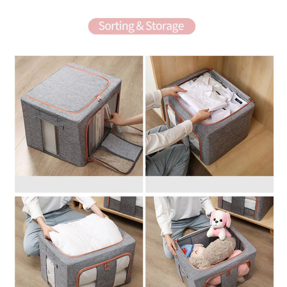 Collapsible Steel Frame Storage Box (19.7'' x 15.7'' x 13.0'')