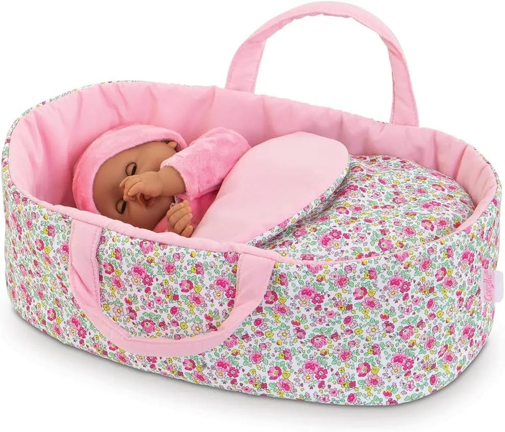 Corolle Baby Doll Floral Carry Bed for 12" Baby Dolls